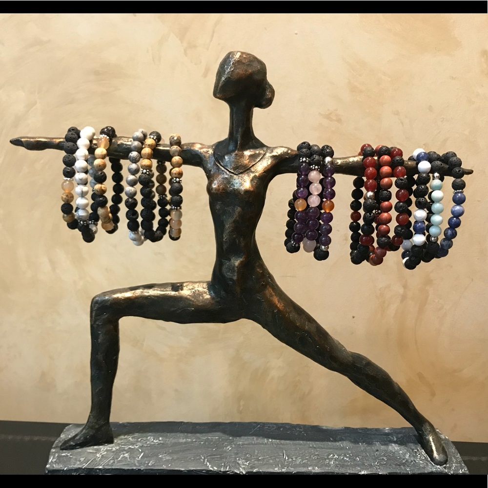 Gemstone and Lava Rock bracelets